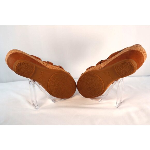 Dansko Women's EUR 39 US 8.5 Tan‎ Leather Cork Wedge Sandals - Picture 4 of 8